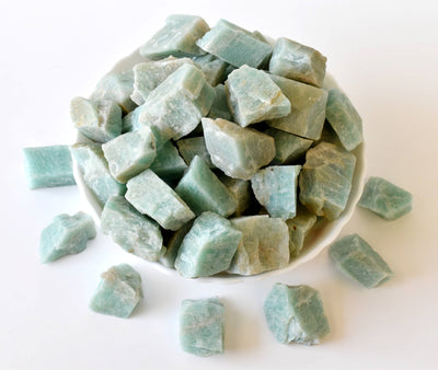 Pierres brutes d'amazonite, pierres brutes d'amazonite de 1 pouce, morceaux de cristal brut en taille de paquet 4 oz, 1/2 lb, 1 lb.