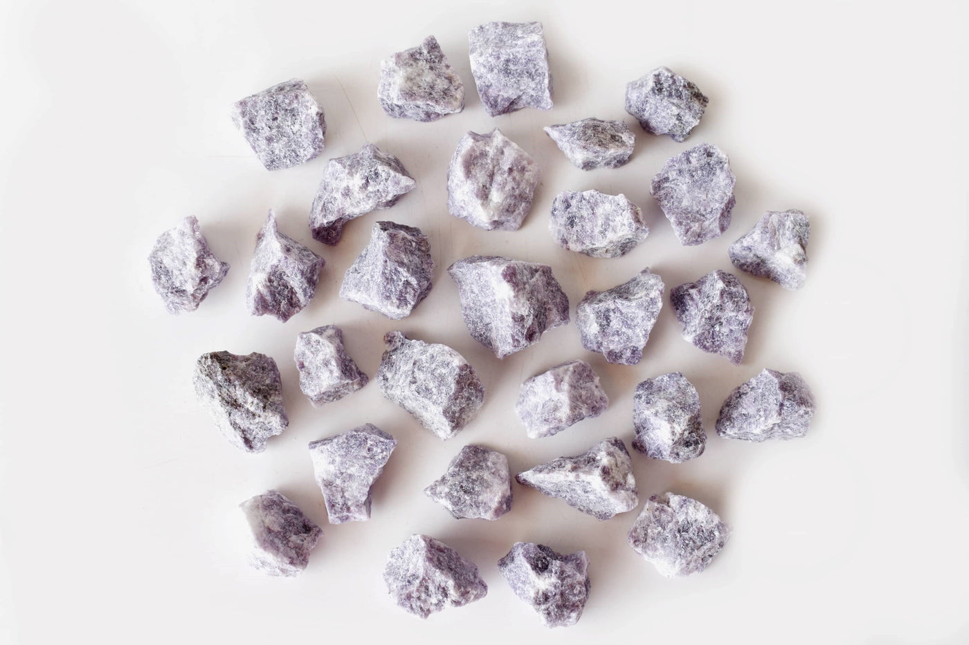 Pierres naturelles brutes de lépidolite Pierres brutes de lépidolite de 1 pouce, morceaux de cristal brut en taille de paquet 4 oz, 1/2 lb, 1 lb.