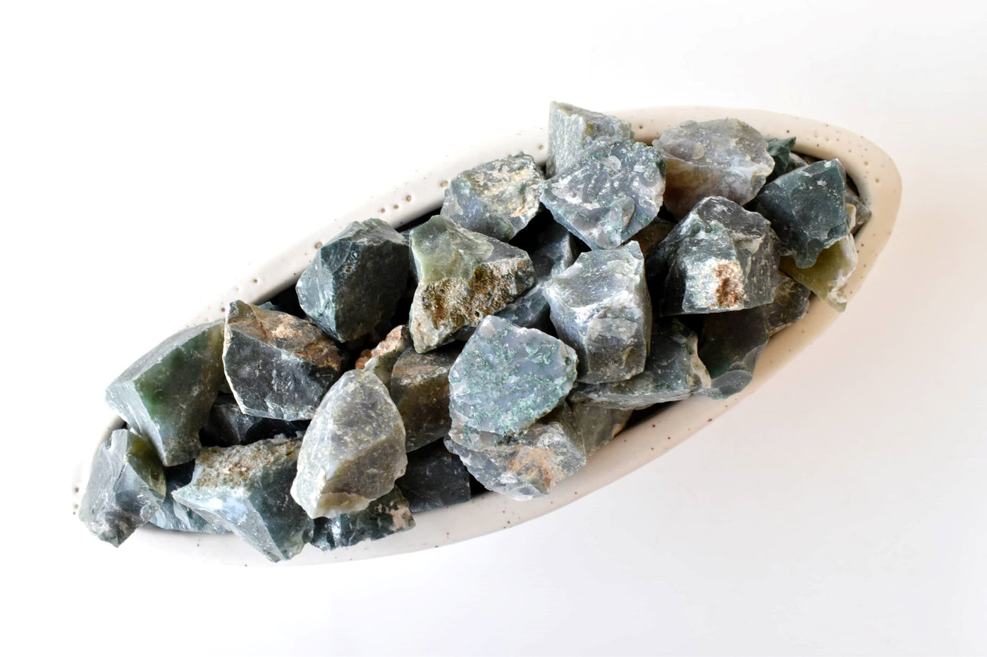 Moss Agate Rough Rocks(Encourage Tranquility and Emotional Balance)