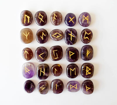 Amethyst Rune Set(Protection and Anxiety Relief)