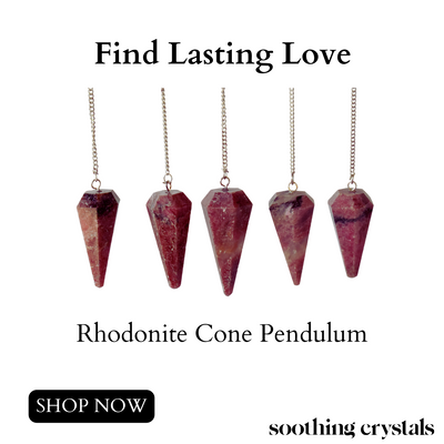Rhodonite Faceted Hexagon Pendulum, Crystal Pendulum