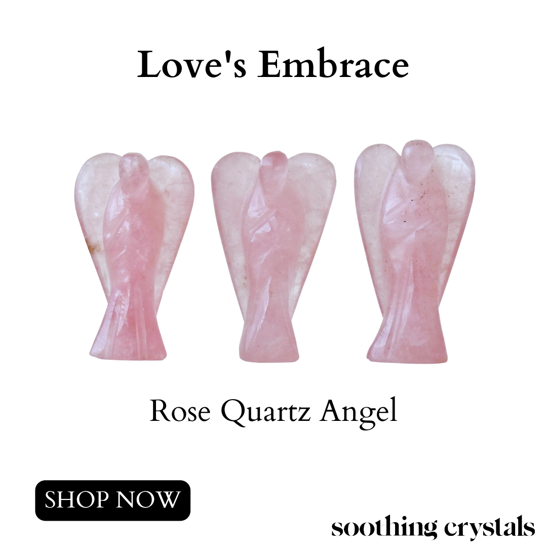 2 '' Rose Quartz Angel, Gemstone Peace Angel Pocket Statue d'ange gardien
