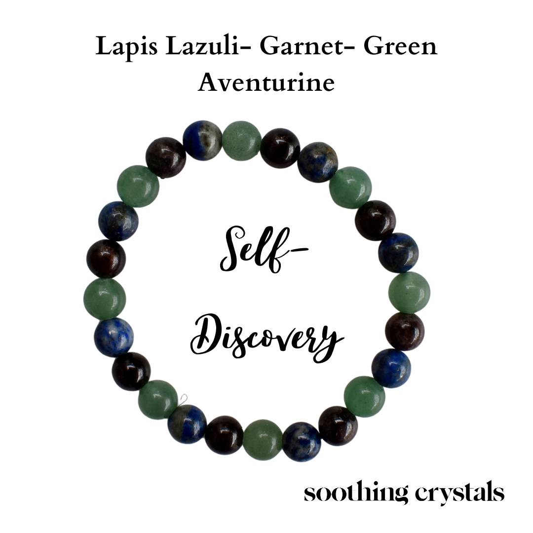 Encourages SELF-DISCOVERY Crystal Bracelet (Communication, Balance, Luck)