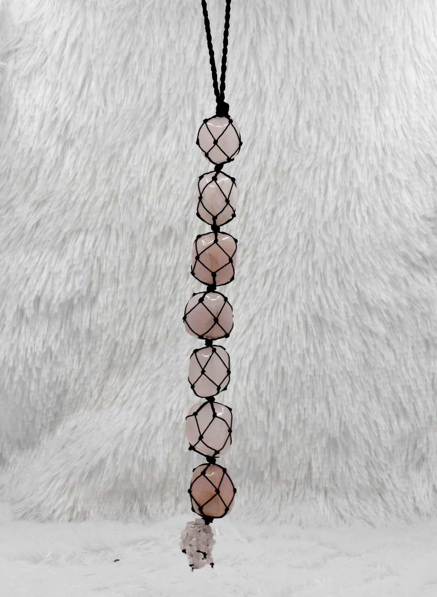 Rose Quartz Crystal Hanger, Car Accessories (Calming And Patience)