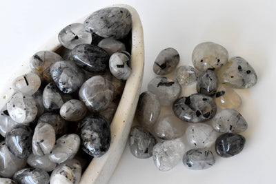 Black Rutile Tumbled Crystals (Trauma and Depression)