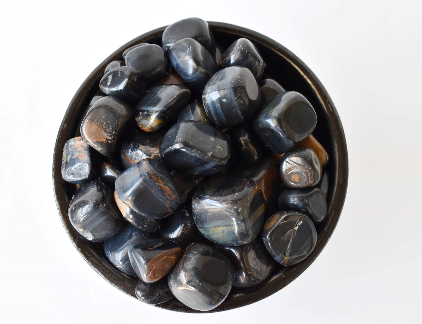 Blue Tiger Eye Tumbled Crystals (Alignment With The Higher Self and Unity Of Heart)