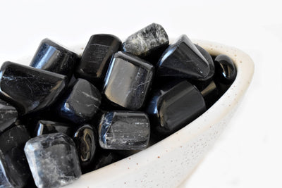 Black Tourmaline Tumbled Crystals (Strength and Protection)