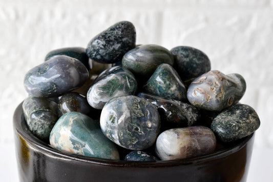 Moss Agate Tumbled Crystals (Generosity and Resolution)