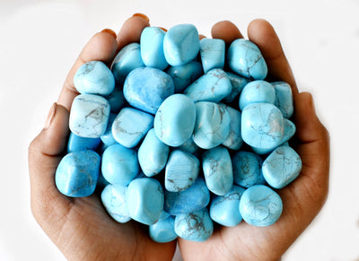 Turquoise Howlite Tumbled Crystals(Promotes Self-Realisation and Assists Creative Problem Solving)