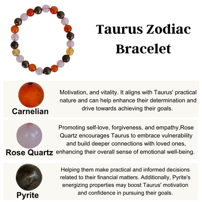 Taurus Zodiac Crystal Bracelet, Taurus Gifts