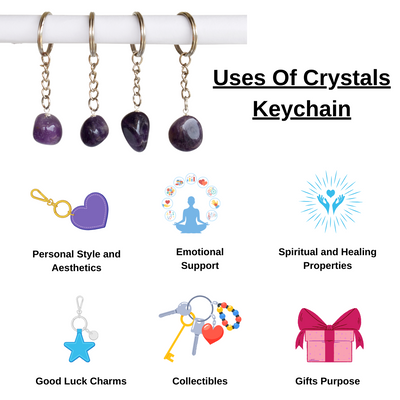 Black Obsidian Key Chain, Gemstone Keychain Crystal Key Ring (Inner Peace and Stress Relief)