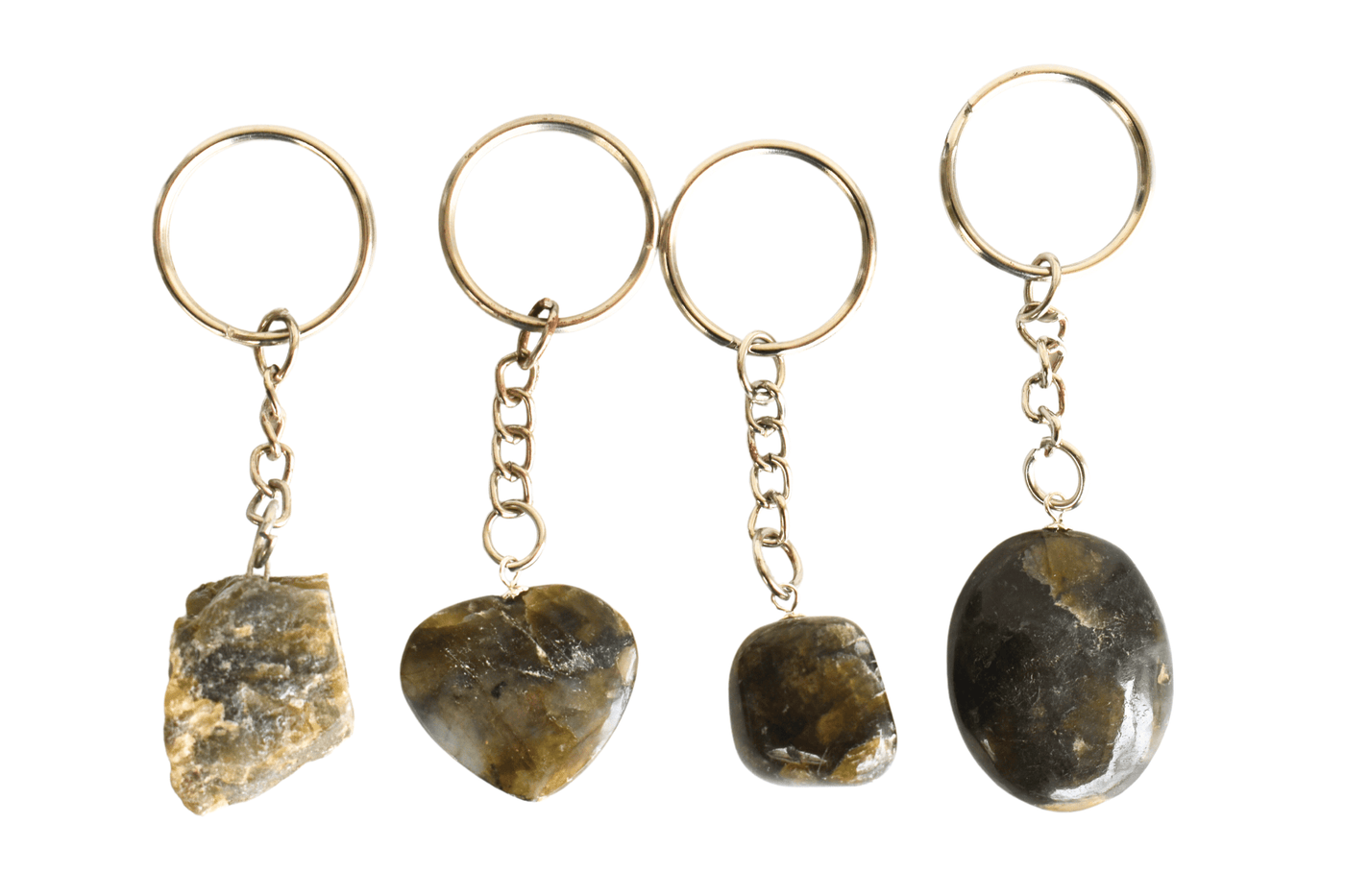 Labradorite Key Chain, Gemstone Keychain Crystal Key Ring (Expanded Awareness and Intuition)