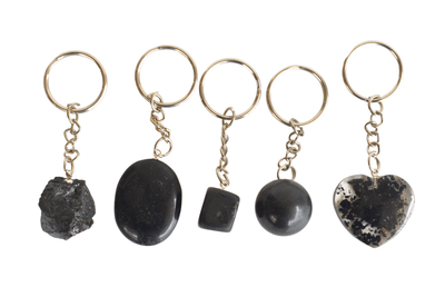 Black Tourmaline Key Chain, Gemstone Keychain Crystal Key Ring (Protection and Strength)