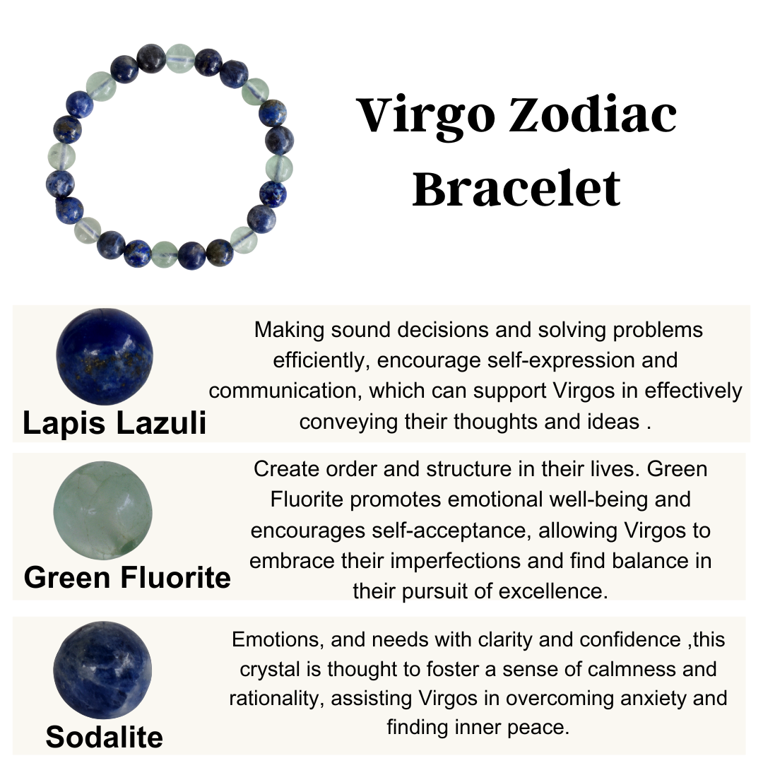 Virgo Zodiac Crystal Bracelet, Virgo Gifts
