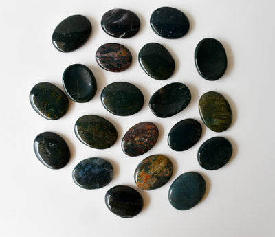 Bloodstone Worry Pocket Stones (Protection and Strength)