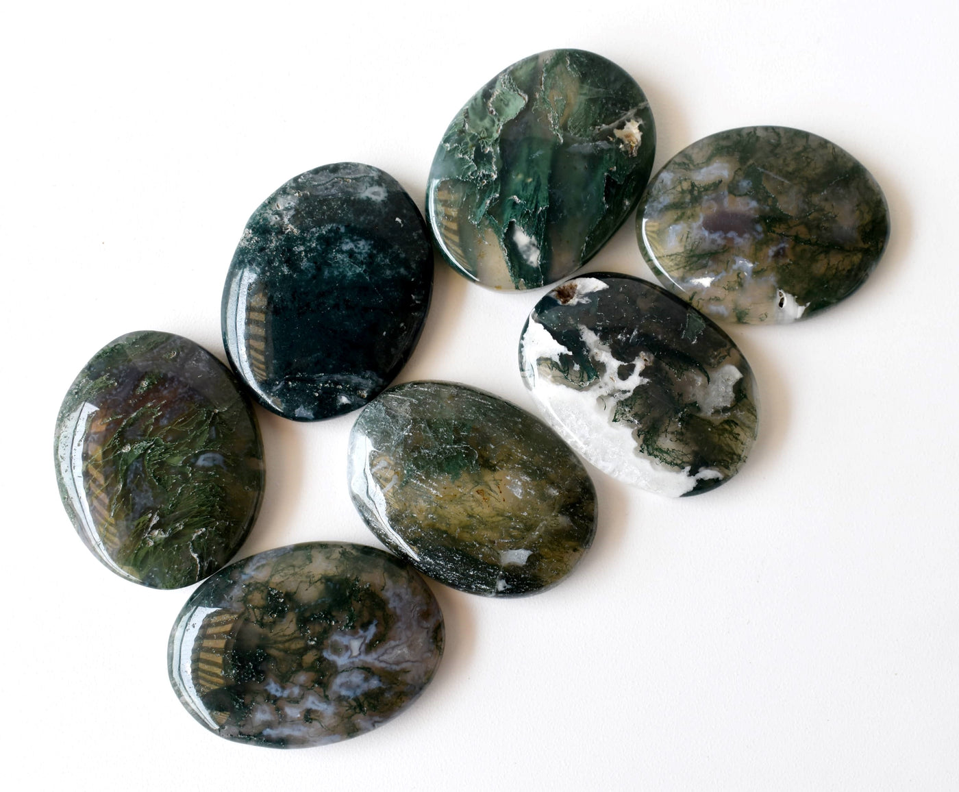 Moss Agate Pocket Stones (Trust and Self-Discipline)
