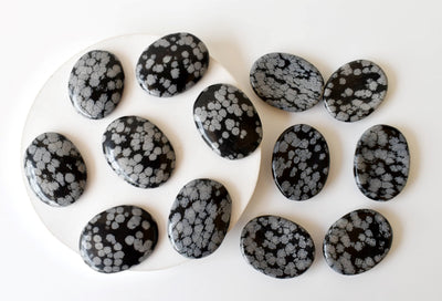 Snowflake Obsidian Pocket Stones (Angelic Communication and Past Life Recall)