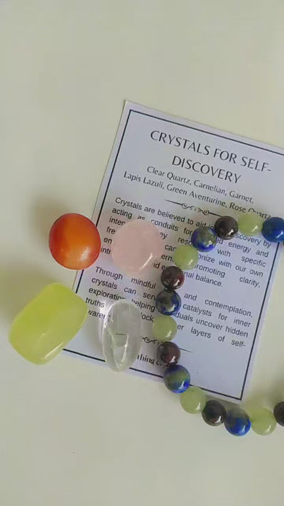 Encourages SELF-DISCOVERY Crystal Kit, Gemstone Tumble Kit, Self-Discovery Crystal Gift Set