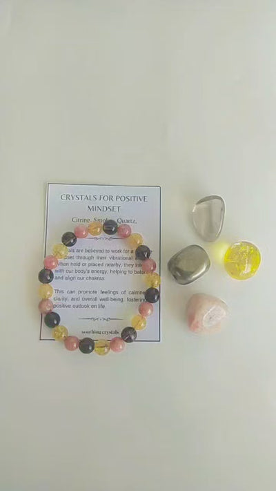 Developing POSITIVE MINDSET Crystal Kit, Gemstone Tumble Kit, Positive Mindset Crystal Gift Set