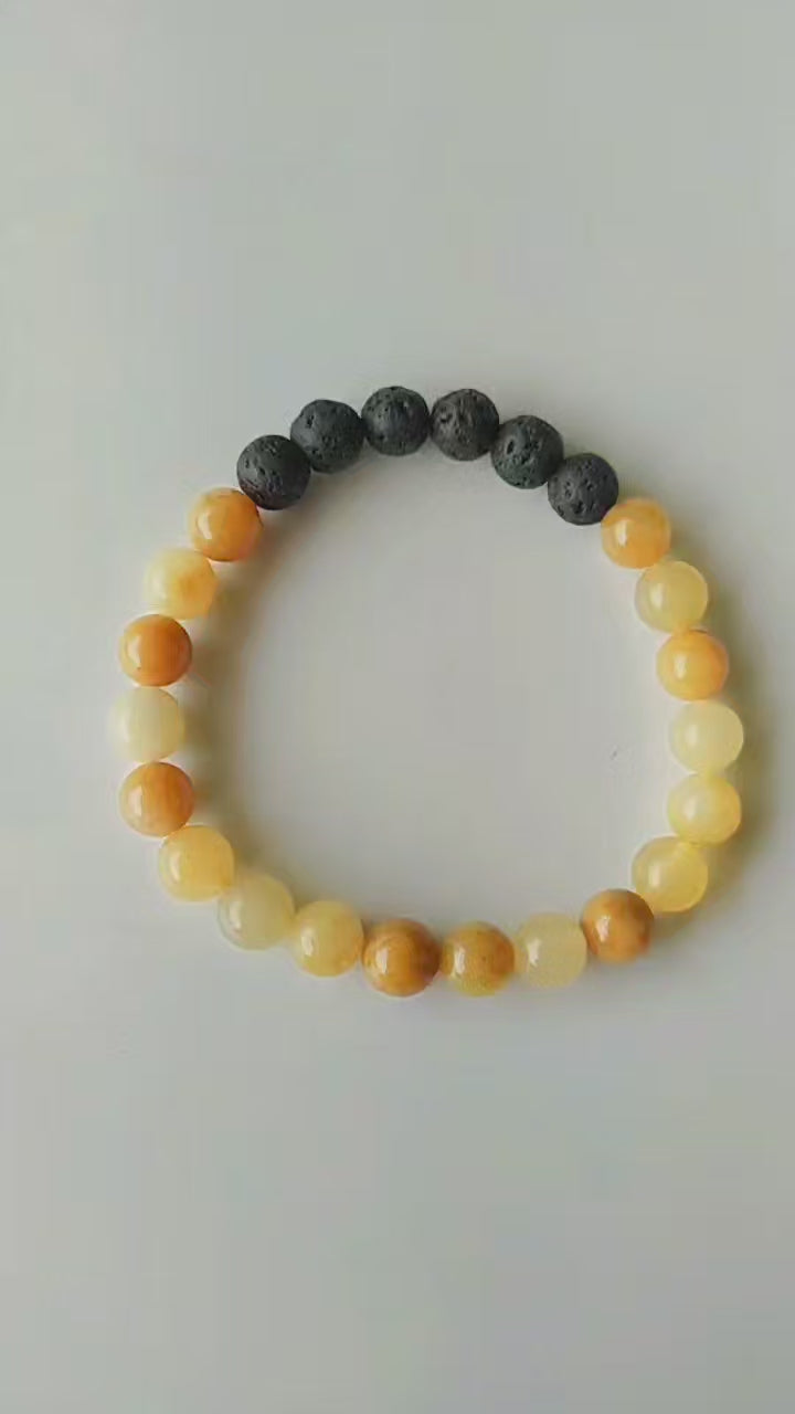 Yellow Aventurine Diffuser Bracelet, Lava Diffuser Jewelry, Aromatherapy, Essential Oil Bracelet, Spiritual Gift, Yoga Gift for Her