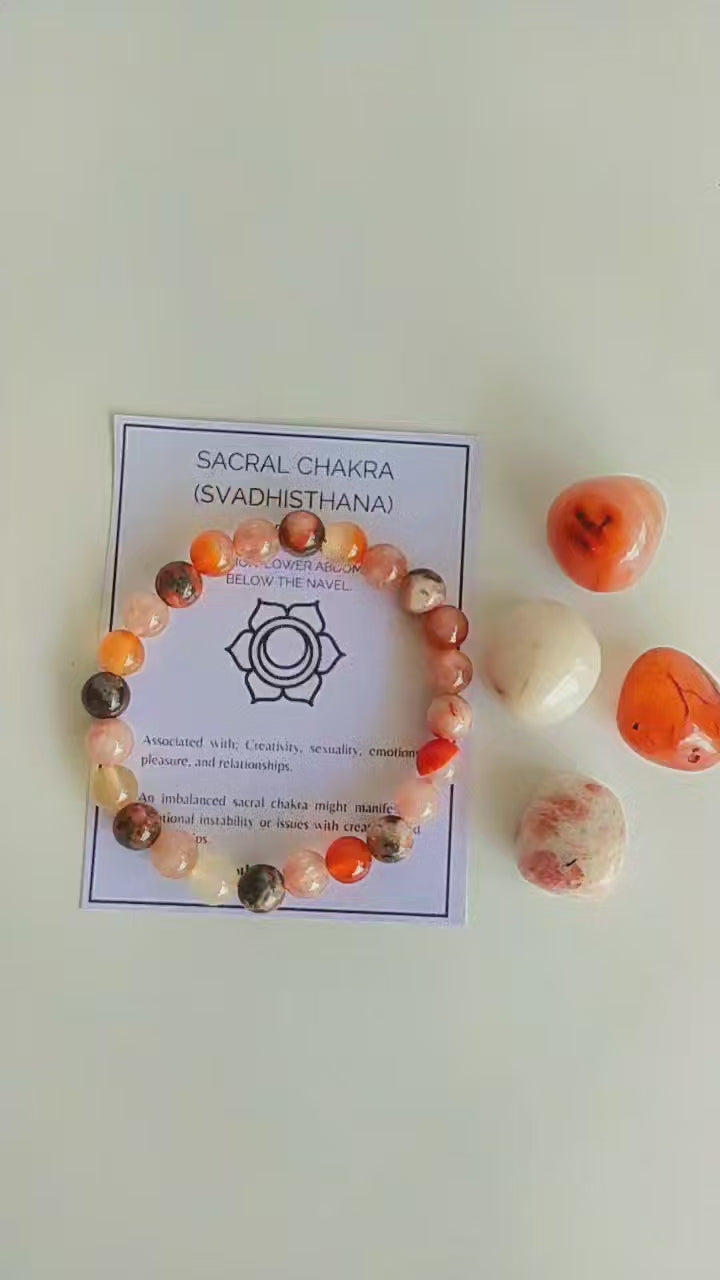SACRAL Chakra Crystals Kit, Chakra's Stones Tumbled Set, Chakra's Gift