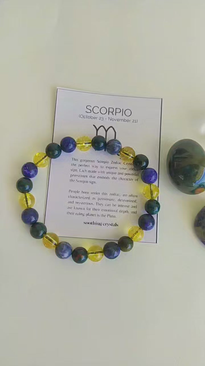 SCORPIO Zodiac Crystal Kit, Scorpio Birthstones Tumbled Stones Set, Scorpio Gifts