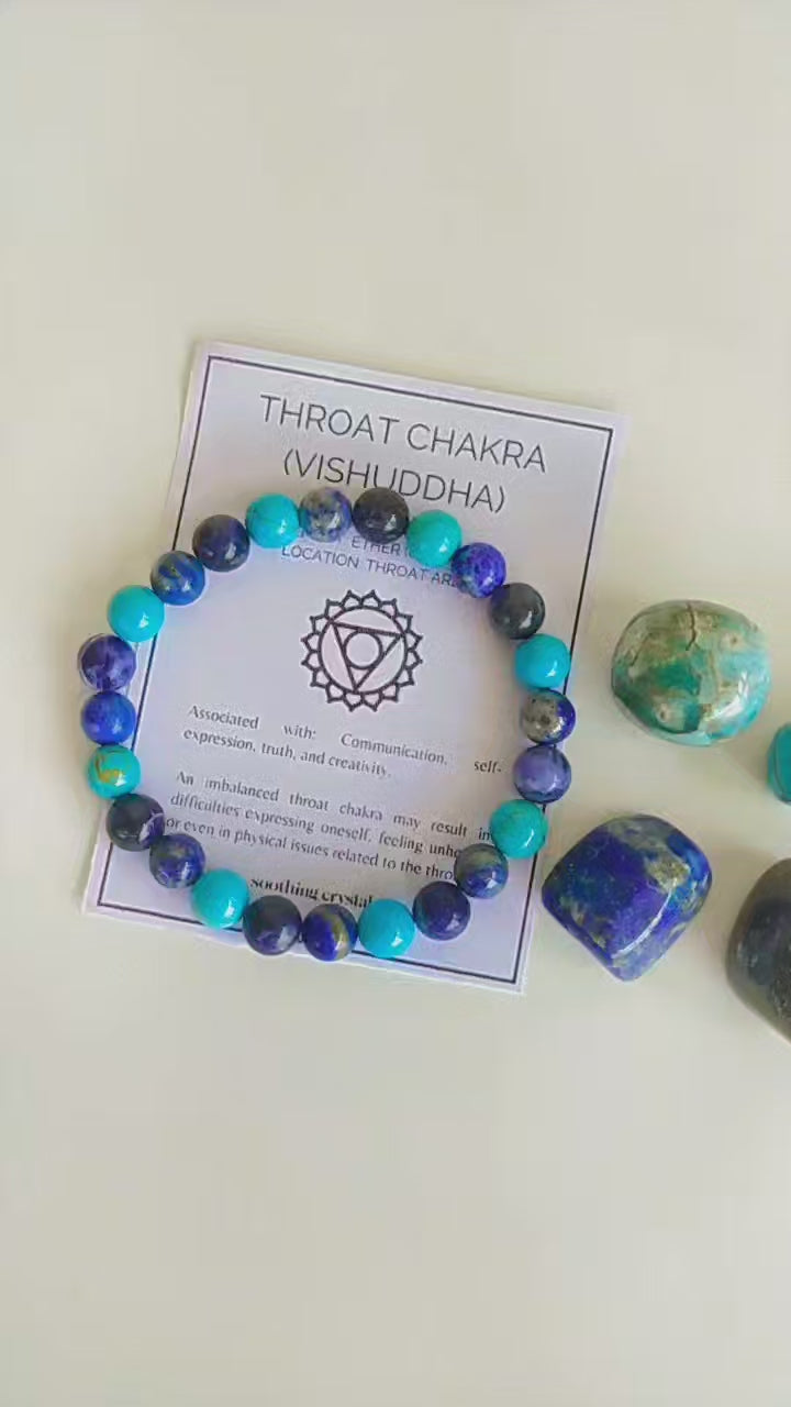 THROAT Chakra Crystals Kit, Chakra's Stones Tumbled Set, Chakra's Gift