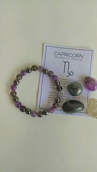 CAPRICORN Zodiac Crystal Kit, Capricorn Birthstones Tumbled Stone Set, Capricorn Gifts