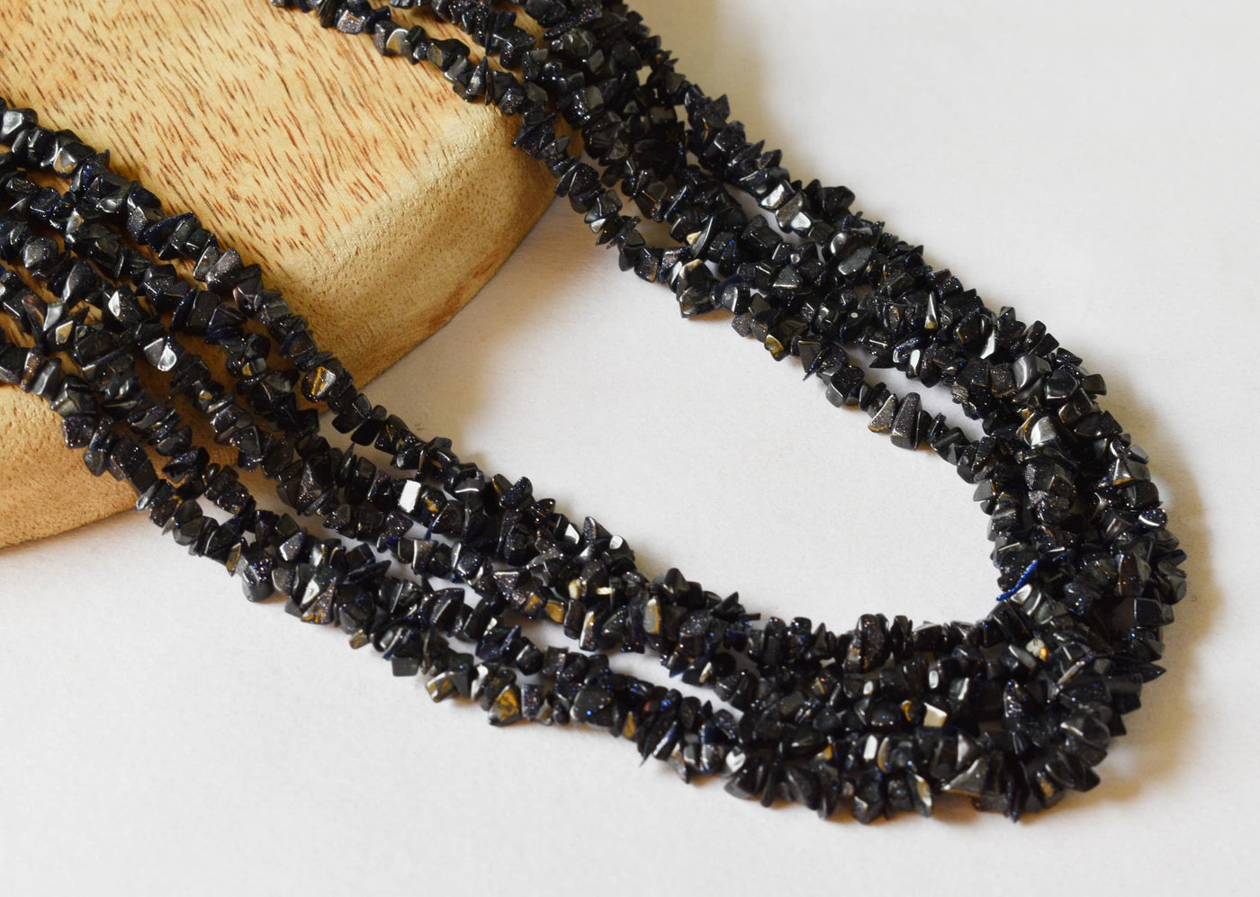 Uncut Blue Sandstone  Crystal Chip Beads Raw Gemstone Uncut Beads Necklace