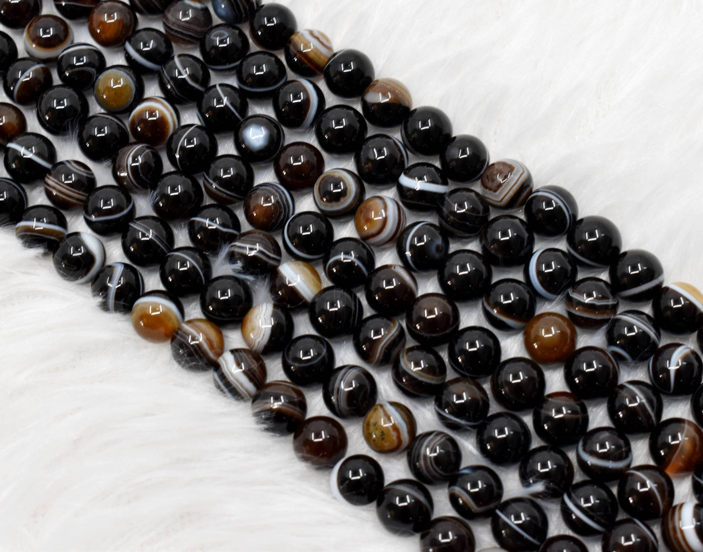 Black Eye Agate AAA Grade 6mm, 8mm, 10mm Round Beads