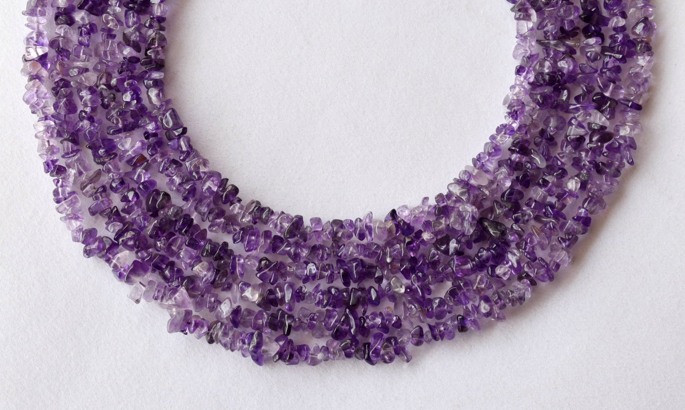 Uncut Raw Amethyst Crystal Chip Beads for Necklace (Insight and Inspiration)