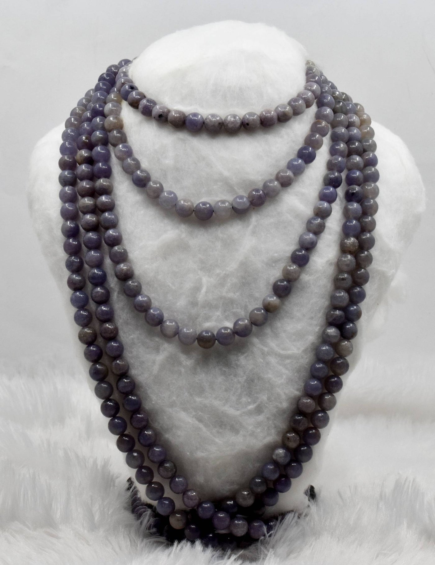 Perles rondes en lépidolite bleue de grade A 6 mm, 8 mm, 10 mm 