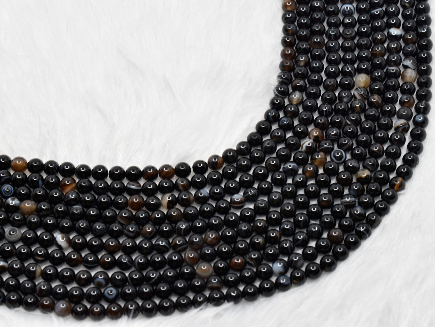 Black Sulemani Agate Beads, Natural Round Crystal Beads 6mm to 12mm