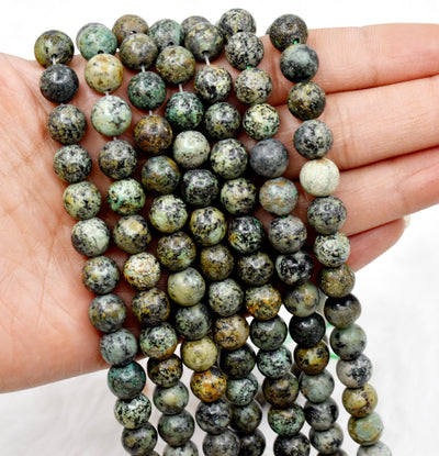 African Turquoise A Grade 4mm, 6mm, 8mm, 10mm, 12mm Round Beads