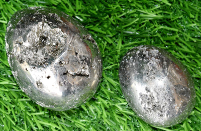 Pyrite Druzy Eggs Stone, Pyrite Crystal Egg ~ Natural Raw Metaphysical Gemstone