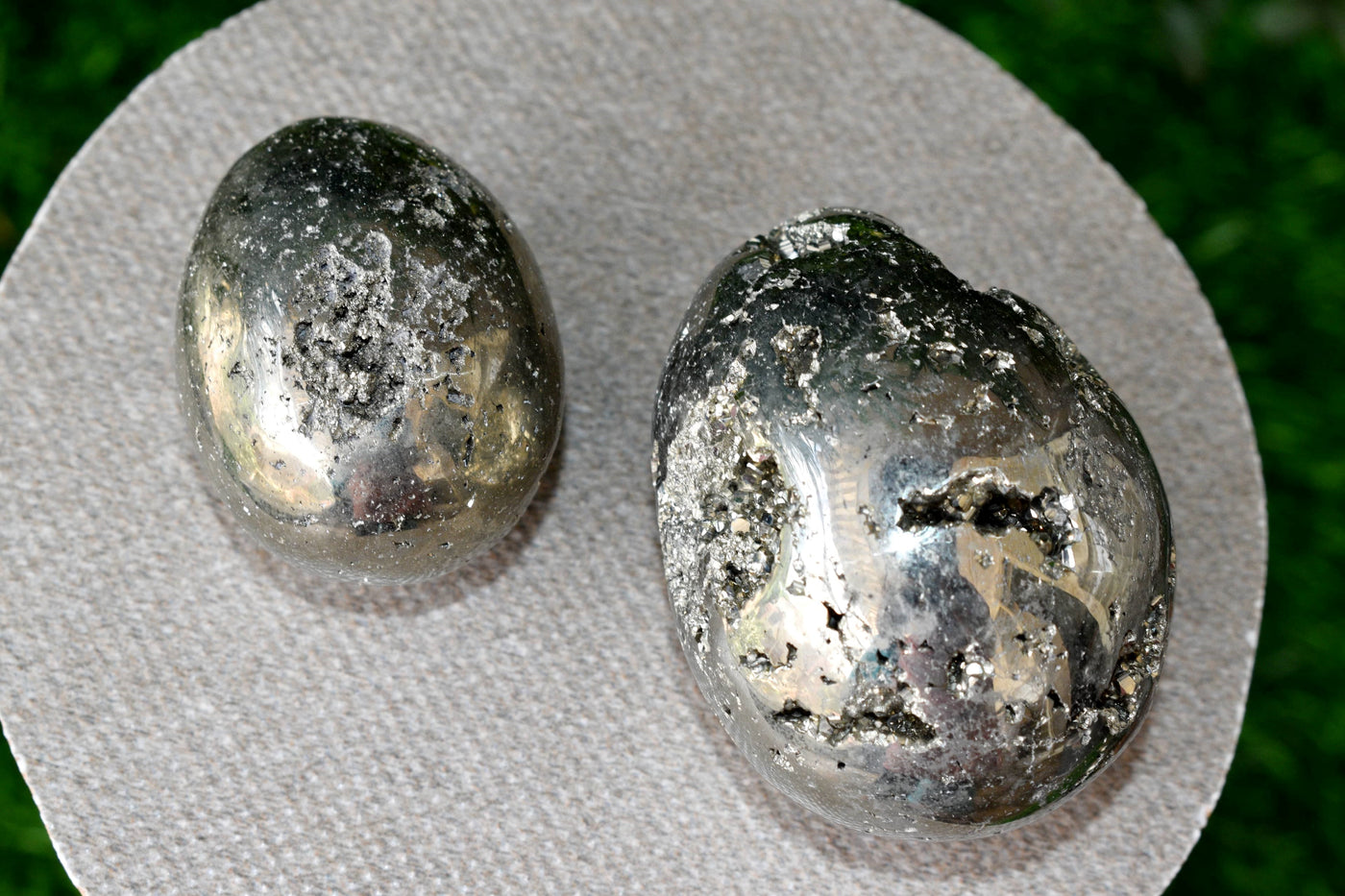 Pyrite Druzy Eggs Stone, Oeuf en cristal de pyrite ~ Pierre métaphysique brute naturelle