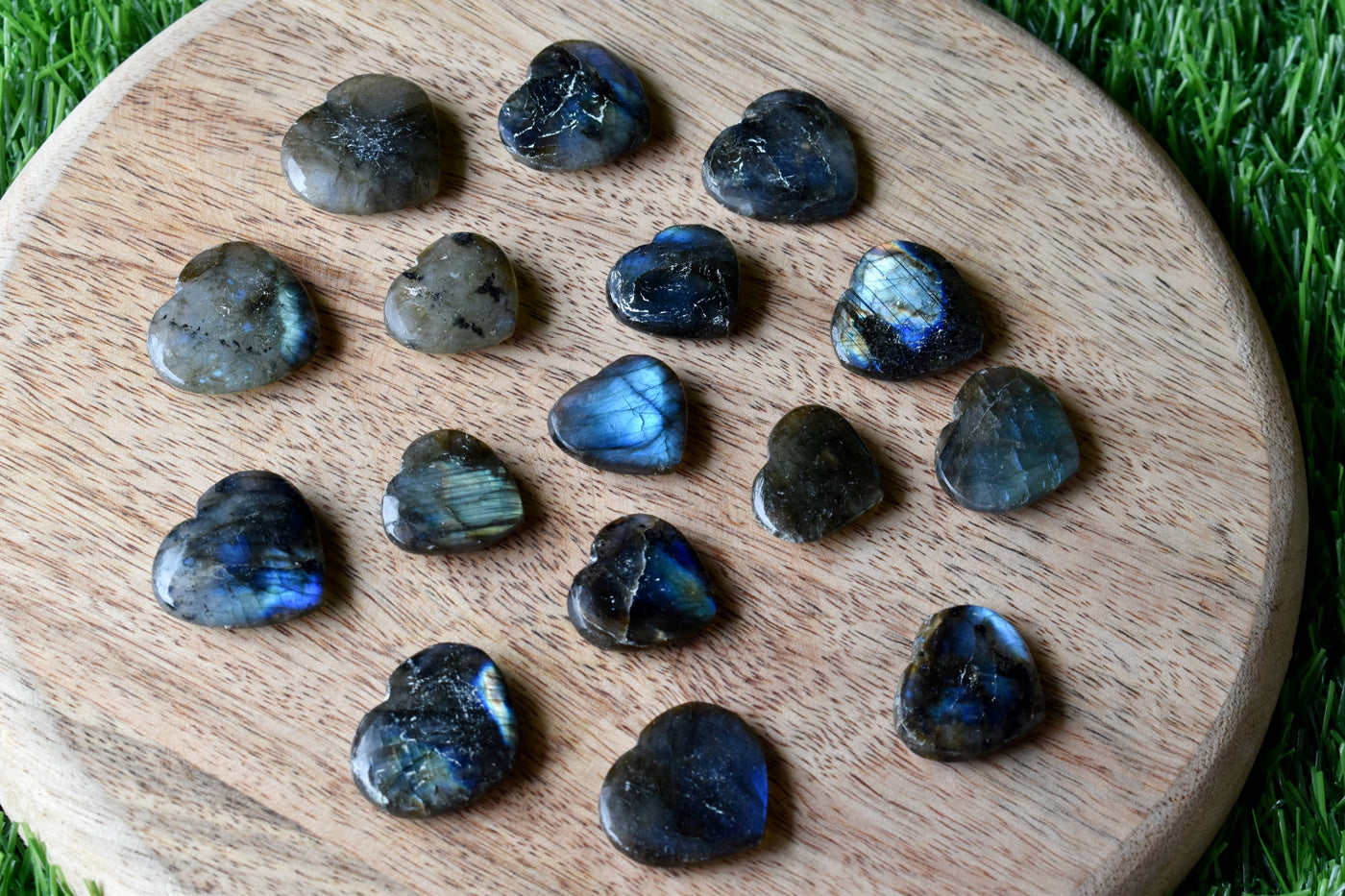 Labradorite Heart Crystal, Puffy Mini 1 Inch Pocket Crystal Heart