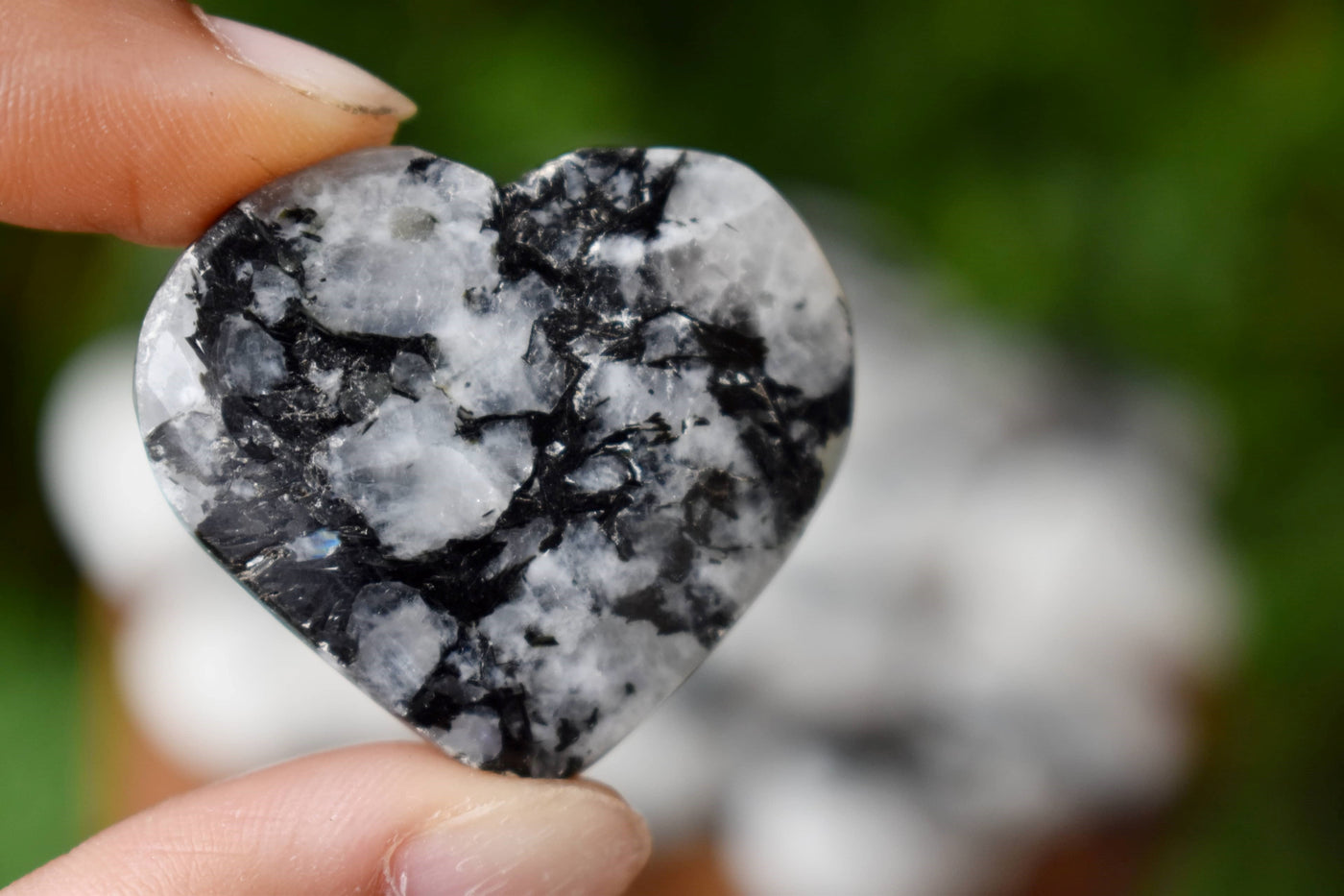 Rainbow Moonstone Heart Crystal, Puffy Mini 1 Inch Pocket Crystal Heart
