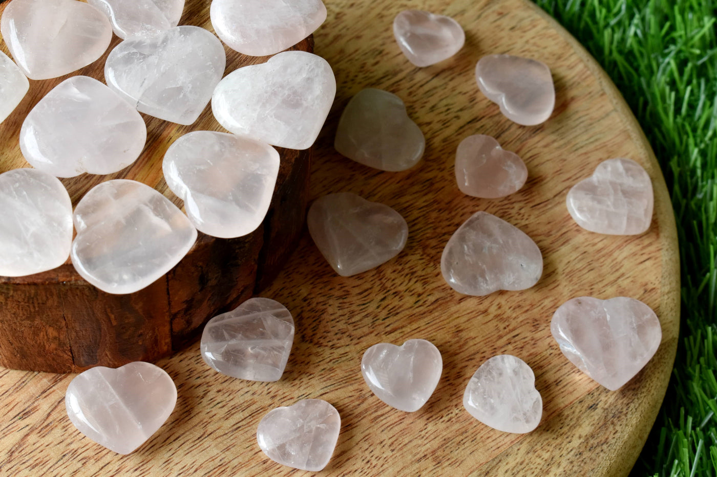 Cristal de coeur de quartz rose, mini coeur de cristal de poche gonflé de 1 pouce
