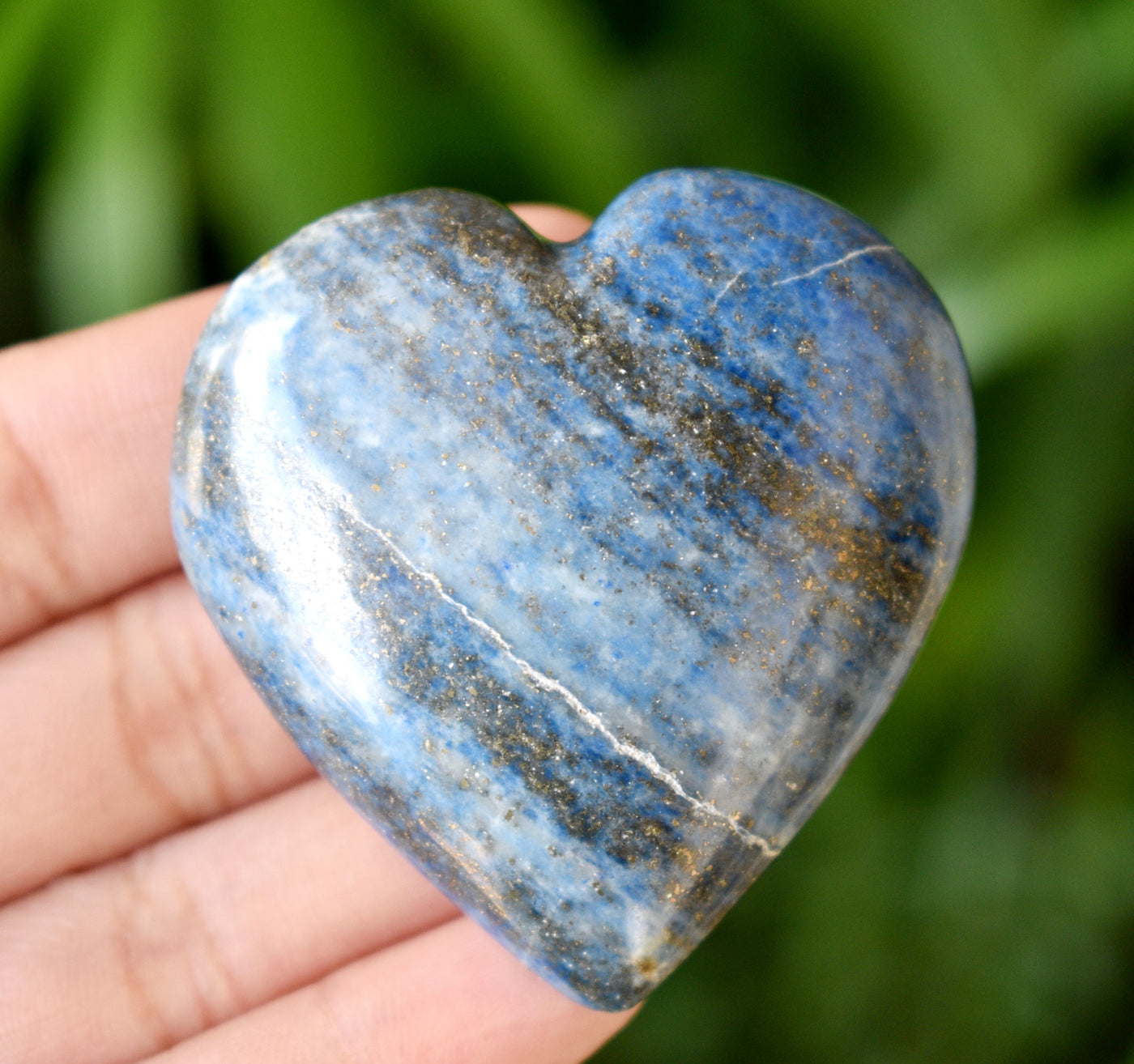 Cristal poli de coeur de Lapis Lazuli, coeur de poche de 2 pouces grand coeur en cristal gonflé