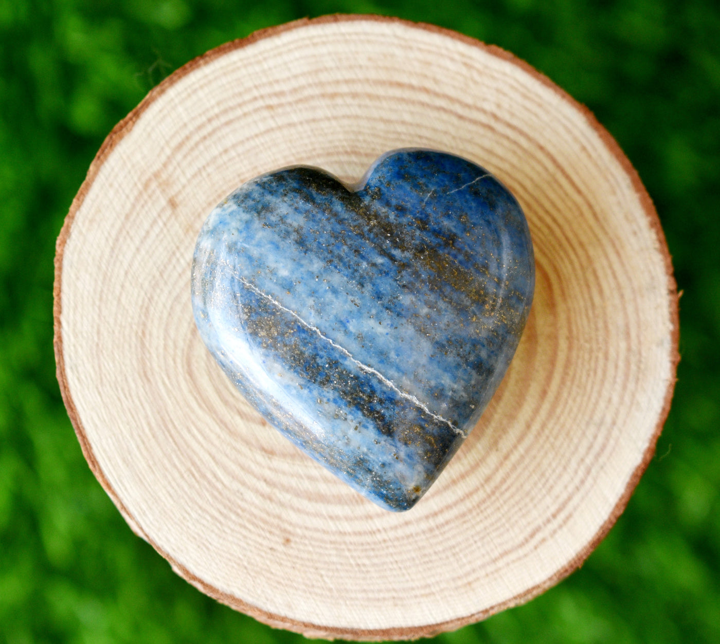 Polished Lapis Lazuli Heart Crystal, Puffy Mini 2 Inch Pocket Crystal Heart