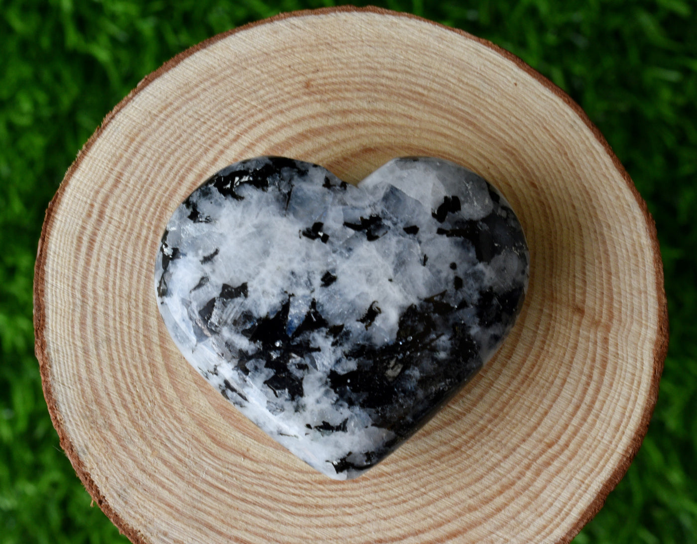 Cristal poli de coeur de pierre de lune d'arc-en-ciel, coeur de poche de 2 pouces grand coeur en cristal gonflé