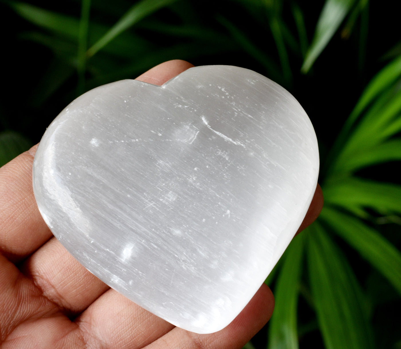 Polished Selenite Heart Crystal, Puffy Mini 2 Inch Pocket Crystal Heart