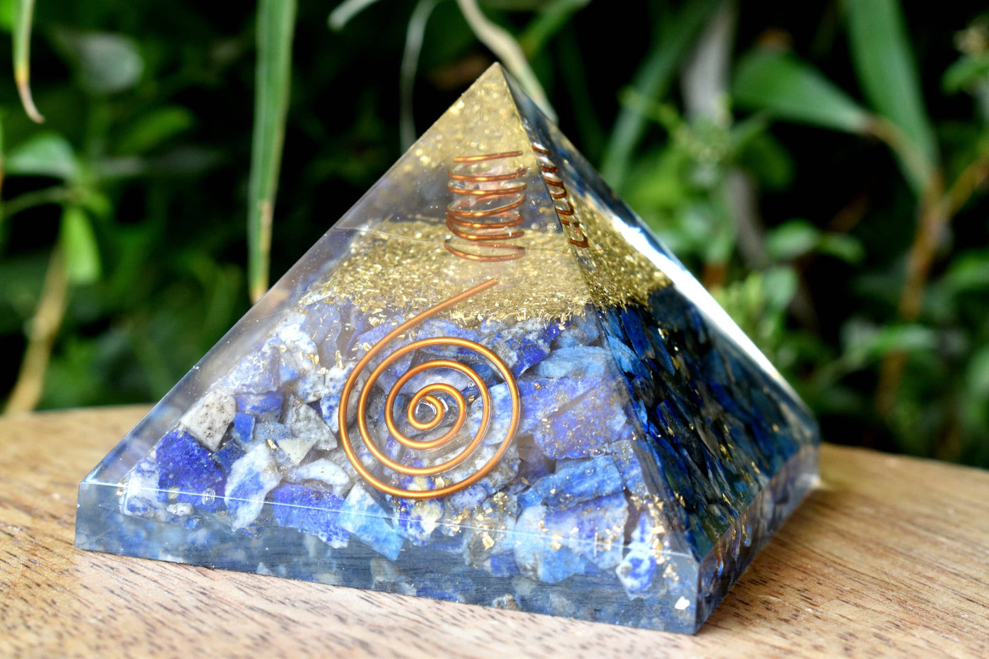 Lapis Lazuli Orgone pyramid, Clear Quartz Crystal Pencil