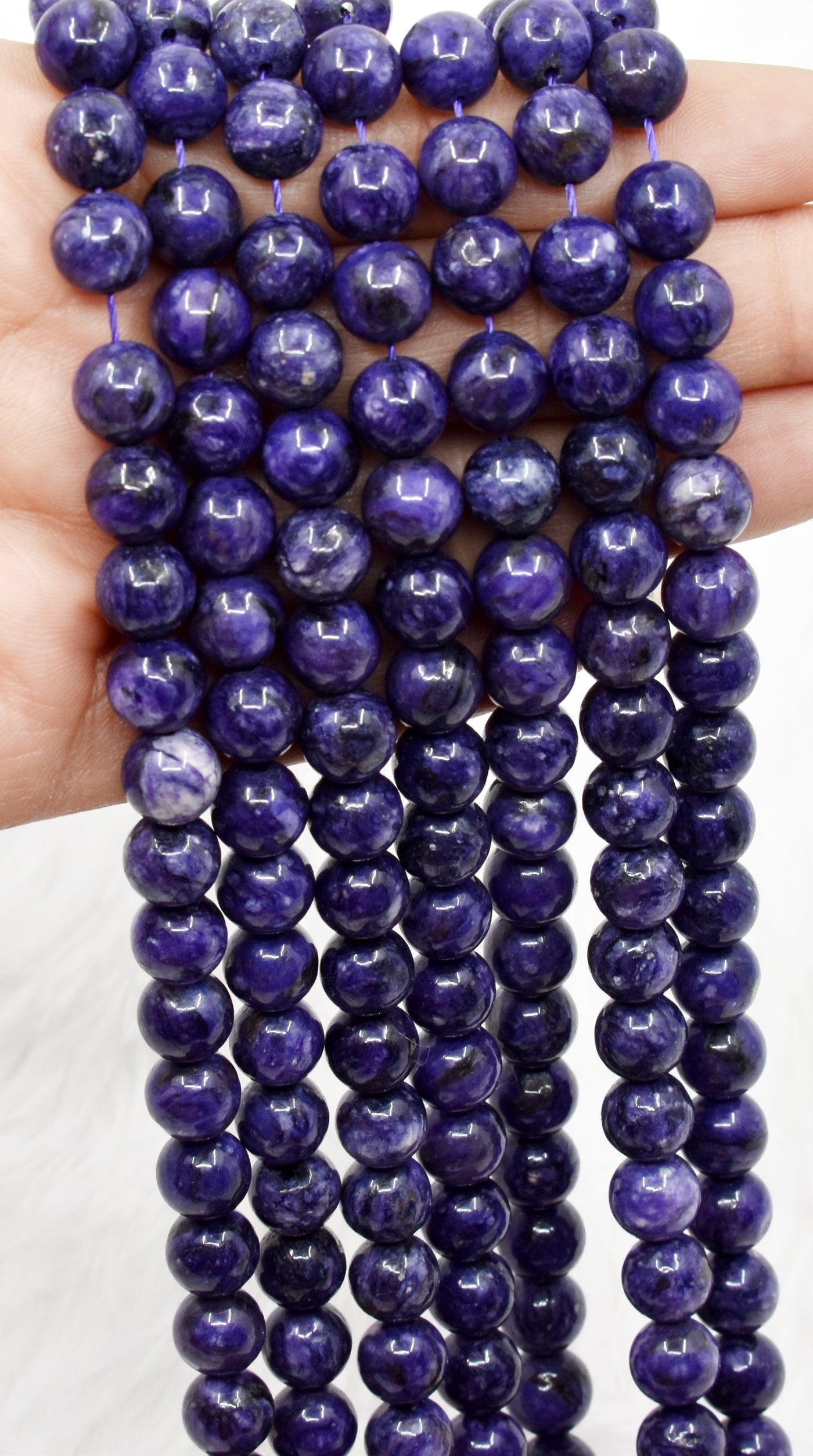 Chariote Dyed Beads, Natural Round Crystal Beads 6mm to 10mm