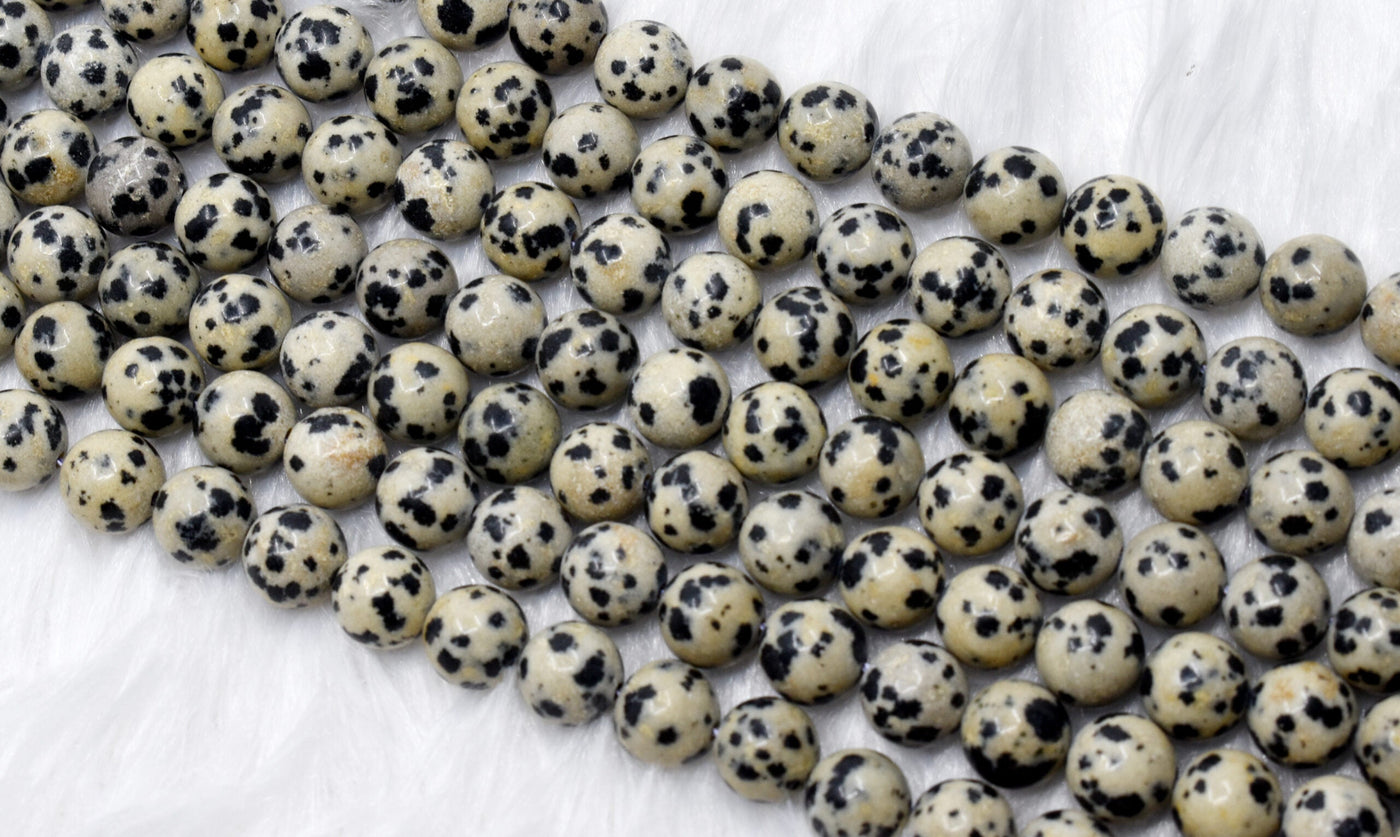 Dalmatian Jasper A Grade 4mm, 6mm, 8mm, 10mm, 12mm Round Beads