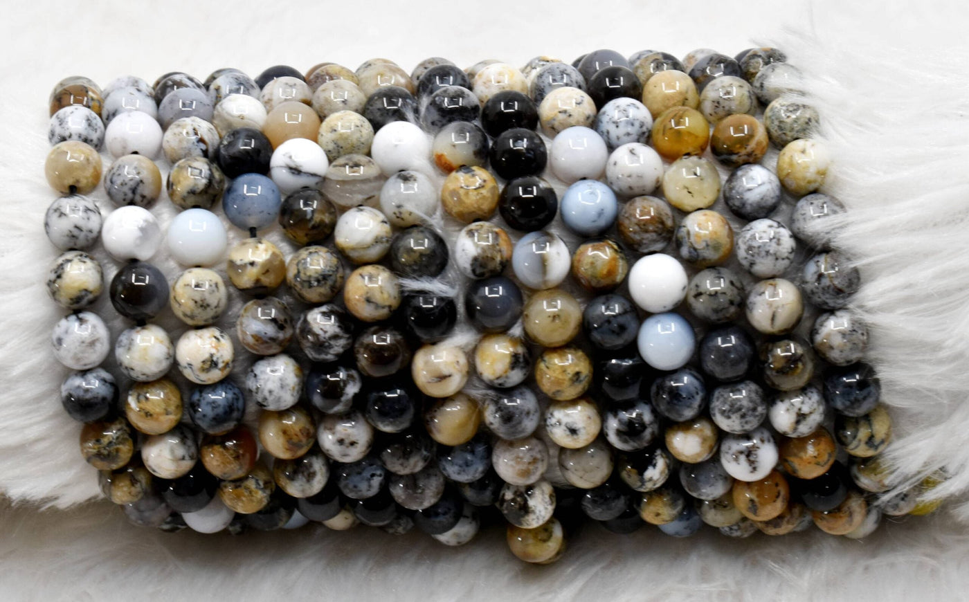 Dendritic Opal Beads, Natural Round Crystal Beads 6mm to 10mm