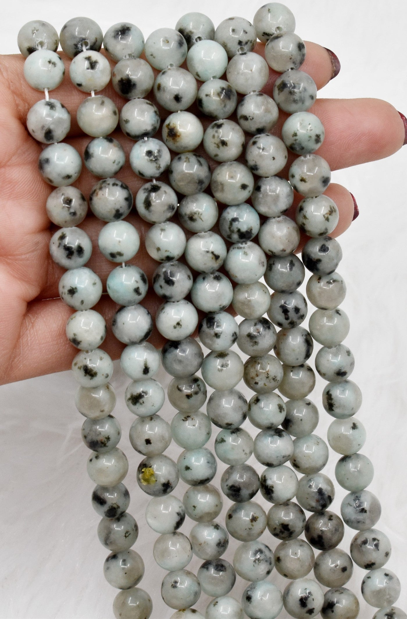 Kiwi Jasper Beads, Natural Round Crystal Beads 4mm to 12mm