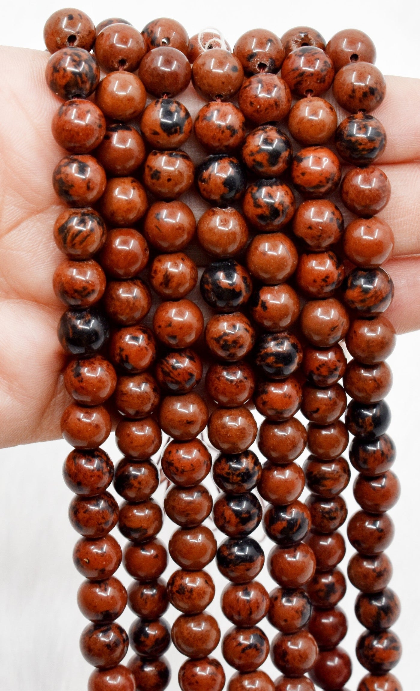 Mahogany Obsidian Beads, Natural Round Crystal Beads 4mm to 12mm