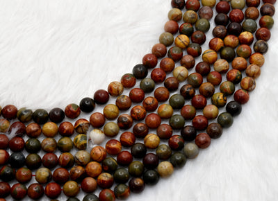 Multi Picasso Jasper Beads, Natural Round Crystal Beads 4mm to 10mm